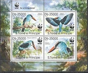 Сан-Томе, 2014, WWF, Птицы, 4 марки в малом листе